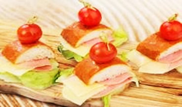 Мини бутерброды с ветчиной