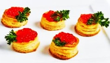 Волованы с красной икрой