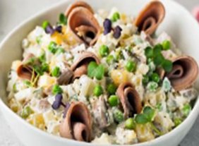 Салат Оливье с языком